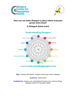 Playing the Understanding Glasgow Game with Urban Roots