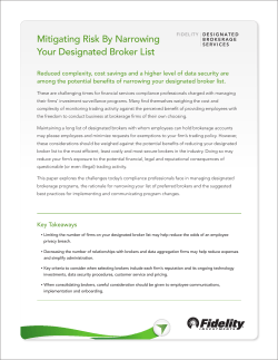 Mitigating Risk By Narrowing Your Designated Broker List