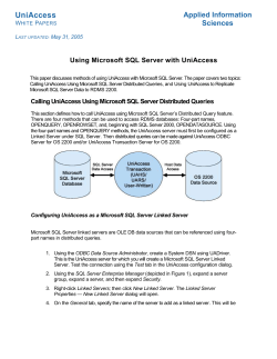 Using Microsoft SQL Server with UniAccess