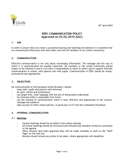 EEB1 Communications Policy