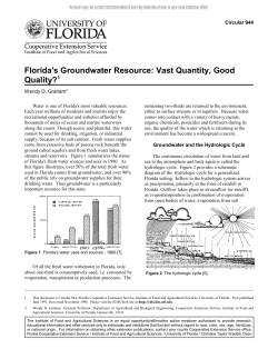 Florida`s Groundwater Resource: Vast Quantity, Good Quality?1