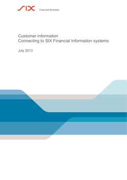 Connecting to SIX Financial Information systems