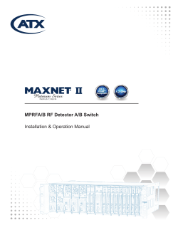 MPRFA/B RF Detector A/B Switch Installation