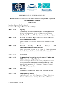 HIGHER EDUCATION FUNDING ASSESSMENT Round