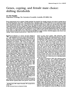 Genes, copying, and female mate choice: shifting thresholds