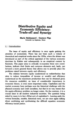 Distributive Equity and Economic Efficiency
