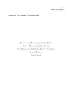 Running Head: FALSE AND RECOVERED MEMORIES