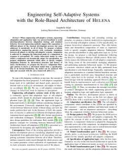 Engineering Self-Adaptive Systems with the Role