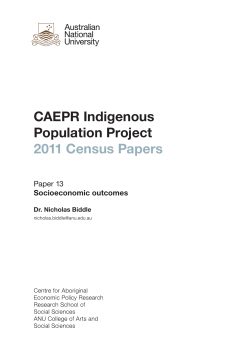 Socioeconomic outcomes - Centre for Aboriginal Economic Policy