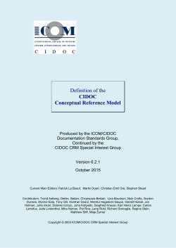 Definition of the CIDOC Conceptual Reference