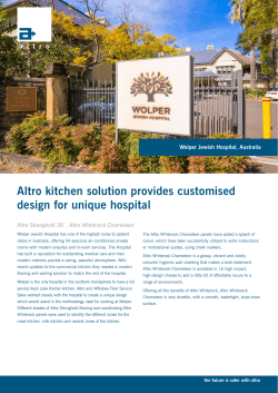 Altro kitchen solution provides customised design for unique hospital