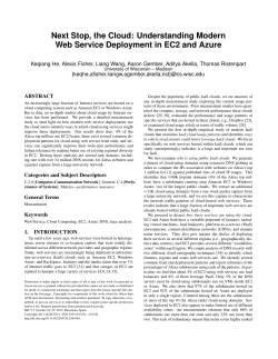 Next Stop, the Cloud - UW Computer Sciences User Pages