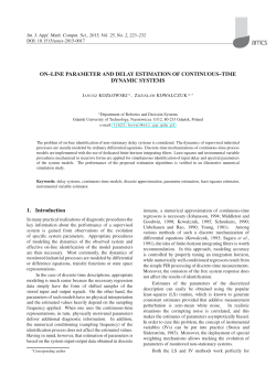 ON&ndash;LINE PARAMETER AND DELAY ESTIMATION OF