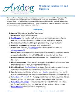 Supplies for Whelping