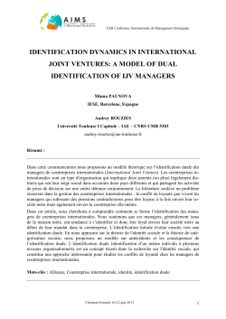 identification dynamics in international joint ventures