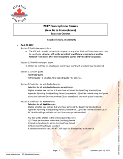 2017 Francophone Games