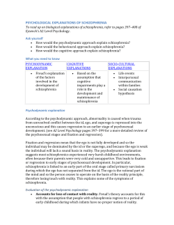 psychological explanations of schizophrenia