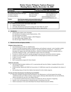 Cluster Meeting Minutes 091126
