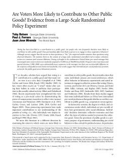 Are Voters More Likely to Contribute to Other Public Goods