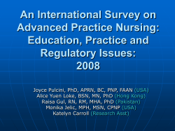 A Pilot Survey on Advanced Practice Nursing: Education, Practice