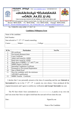 Attention - all India PG Admission 2017-18