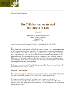 Cellular Automata and the Origin of Life