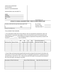 Affidavit of Assessment - Proof of Labor 2015