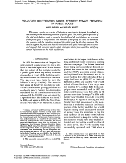 Bagnoli, Mark, Voluntary Contribution Games: Efficient Private