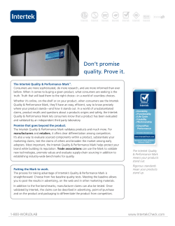 Don`t promise quality. Prove it.