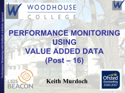 PERFORMANCE MONITORING USING VALUE ADDED DATA (Post