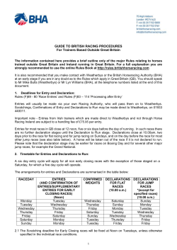 Contact addresses/telephone numbers