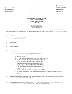 City Council Regular Meeting Agenda 01-10