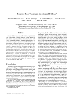 Biometric Zoos: Theory and Experimental Evidence