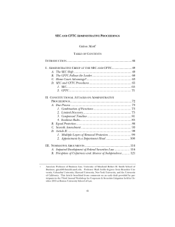 SEC and CFTC Administrative Proceedings