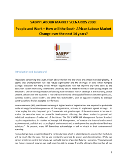 SABPP LABOUR MARKET SCENARIOS 2030: People and Work