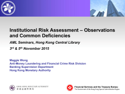 Institutional Risk Assessment &ndash; Observations and Common