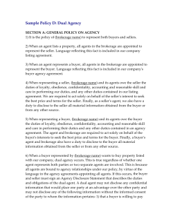 Sample Policy D: Dual Agency - Ohio Association of Realtors