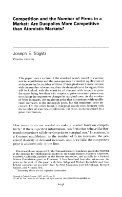 Competition and the Number of Firms in a Market: Are Duopolies