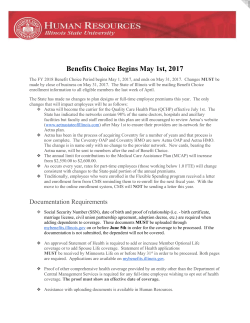 Benefits Choice Begins May 1st, 2017
