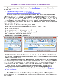 Using SPSS to Obtain a Confidence Interval for R2 From Regression