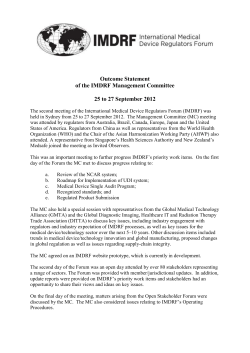 Outcome Statement of IMDRF Management Committee - 25