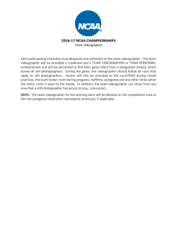 Team Videographer Policy