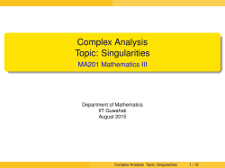 Complex Analysis Topic: Singularities