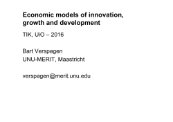 Economic models of innovation, growth and development