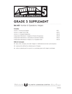 Integers - The Math Learning Center