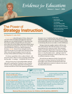 Strategy instruction - Center for Parent Information and Resources
