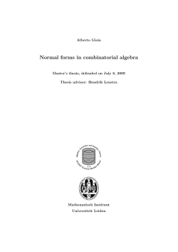 Normal forms in combinatorial algebra