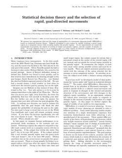 Statistical decision theory and the selection of rapid, goal