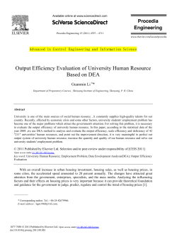 Output Efficiency Evaluation of University Human