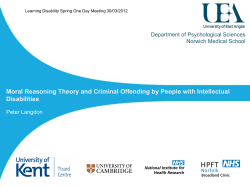 Moral Reasoning Theory and Criminal Offending by People with